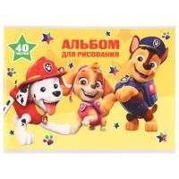 Альбом для рисования 40л А4 скоба обложка картон Щенячий патруль 1/16