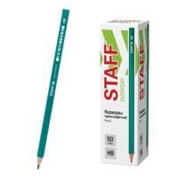 Карандаш ч/гр НВ пластиковый зеленый корпус без резинки заточ. STAFF EVERYDAY BLP-GRN 1/50