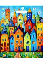 Пакет с вырубной ручкой (38х45)-60 Сочные краски в глянце Тико 50/500 