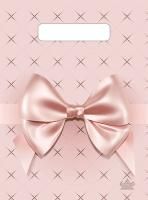 Пакет с вырубной ручкой (19х25)-30 Персиковый бант 100/3000