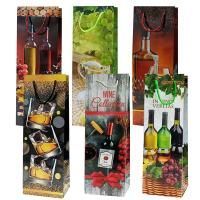 Пакет подарочный бумажный под бутылку (12,3х36х7,8) ламинир микс №2 1/12/360