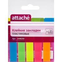 Закладки клейкие пластиковые 45х12мм 5цвх20л неон Attache 1/96