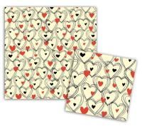 Салфетки (33х33) 3-сл Сердечки на ванили (20) 1/15