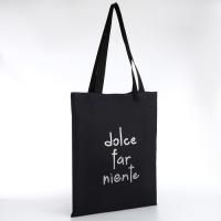 Сумка шоппер без молнии 35х40х0,5см Сладкое безделье черная 1/50