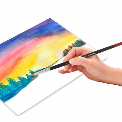 Кисть синтетика круглая №4 BRAUBERG 1/30