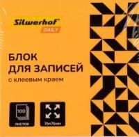 Блок самоклеящийся 76х76мм 100л оранжевый неон Silwerhof Daily 1/12/216