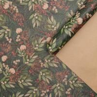 НГ Бумага подарочная 50х70см крафт Шишки 75г/м 10/210