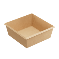 Контейнер салатник 1250мл 165х165х65мм крафт ламин OneClick 1EA (крышка 458020) 50/300 (клиент)