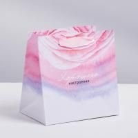 Пакет подарочный бумажный (22х22х11) ламинир Цветочная нежность 1/400