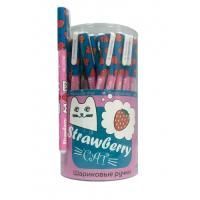 Ручка шариковая синяя 0,7мм HAPPY CAT Strawberry Centrum 1/48/864