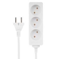 Удлинитель сетевой 3м 3 розетки белый FORZA (ПЭТ) 1/40