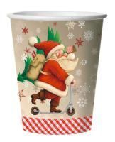 НГ Стакан бумажный 250мл Дед мороз и самокат 6шт 1/80