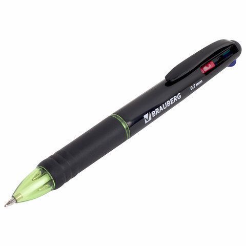 Ручка шариковая автоматическая BRAUBERG MULTICOLOR 4цв корпус ассорти 0,7мм 1/12/864 (Клиент)
