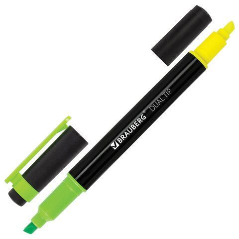 Текстмаркеры НАБОР 4шт 1-4мм двусторонние BRAUBERG АССОРТИ 1/24