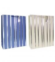 Пакет подарочный бумажный (40х50х15) Вертикальные полосы 1/12