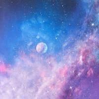 Бумага подарочная крафт 70х100см 75г/м Космос 10/300