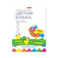 Цветная бумага А4 7л 7цв флуоресцентная мелованная ErichKrause 1/60