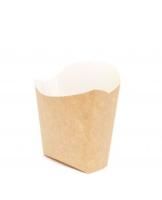 Коробка бумажная для картофеля фри 100х45х110мм крафт ламинированный Fry Pack 35/490