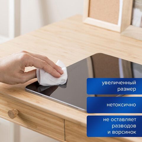 Чистящие салфетки BRAUBERG антибакт для бытовой и оргтехники плотные 1/12 (клиент)