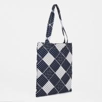 Сумка шоппер на молнии 35х40х0,5 синий/белый 1/300