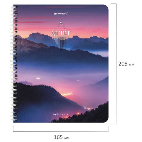 Тетрадь 96л А5 клетка спираль обложка картон Безмятежность 1/4/48