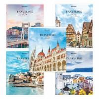 Тетрадь 96л А5 линия, скоба, обложка картон Traveling BRAUBERG 1/ 5/50