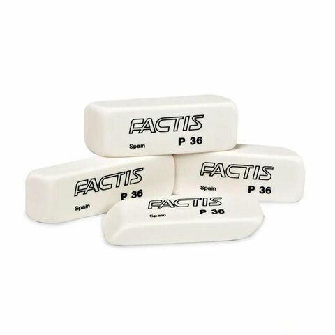 Ластик 56х20х9мм  белый прямоугольный скошенный FACTIS P 36 1/36
