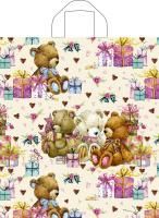 Пакет с петлевой ручкой (42х38)-37 Мишки с подарками ТИКО 50/300
