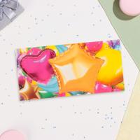 Конверт для денег 16,5х8см Шары, звезды 10/10 