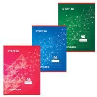 Тетрадь 96л А4 клетка офсет №2 ЭКОНОМ обложка картон ЭКСКЛЮЗИВ STAFF 1/30