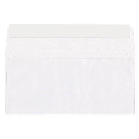 Конверты Е65 110х220мм 80 г/м2 отрывная полоса STRIP белые 1000/1000