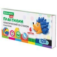 Пластилин 06цв 120гр BRAUBERG KIDS стек ВЫСШЕЕ КАЧЕСТВО 1/32