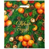 НГ Пакет с вырубной ручкой (40х47)-45 Спелая зима 50/500