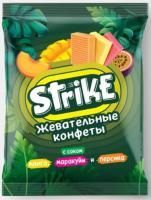 Продукты, Жеват конфета Strike вкус манго маракуйи персика 180г 1/16
