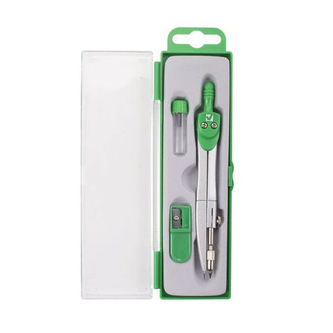 Готовальня 3 предмета циркуль 125мм точилка, грифель, пенал с европодвесом BRAUBERG 1/24