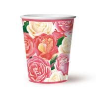 Стакан бумажный 250мл Розовый букет (10шт) 1/48 