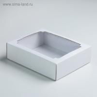 Коробка с окном 180х150х50мм микрогофрокартон белая 5/250