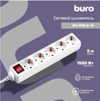 Сетевой фильтр 3м Buro BU-PS5.3/W 5 розеток белый (ПЭТ) 1/1
