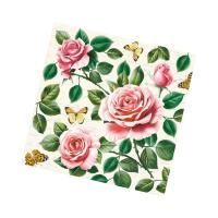 Салфетки (33х33) 3-сл Home Райские розы (20) 1/12
