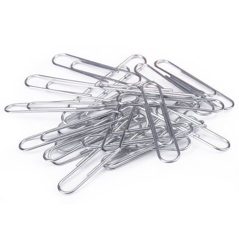 Скрепки 50мм 50шт большие оцинкованные в картонной коробке STAFF 1/10/300