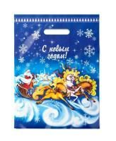 НГ Пакет с вырубной ручкой (30х40)-30 ПВД Зимняя дорога 50/1000