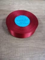 Лента атласная 25мм 25м вишневая 1/5