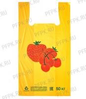 Пакет Майка ПНД (29+14)х50-18  Клубника ЭТ 100/1000