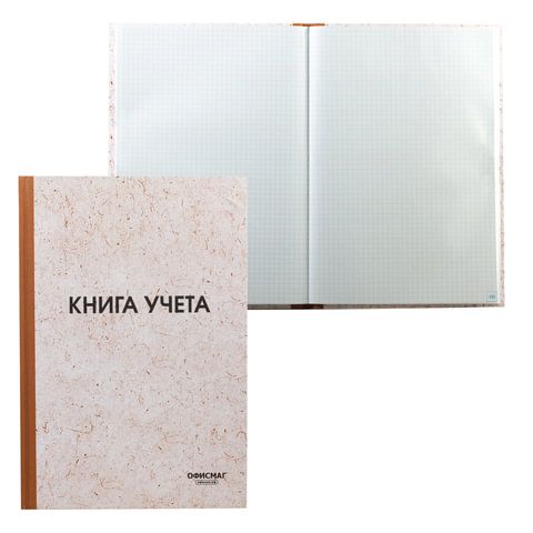 Книга учета 96л 200х290мм клетка типограф блок нумерация ОФИСМАГ 1/10