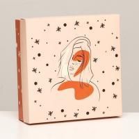 Подарочная коробка 20х20х6см Силуэт девушки 1/5