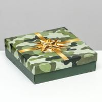 Подарочная коробка 23х23х6,5см Праздничный камуфляж 5/5
