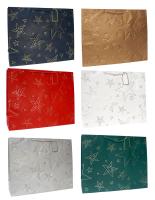Пакет подарочный бумажный (50х40х15) Фактурные звезды 1/12