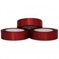 Лента атласная 15мм 25м бордовая 1/10