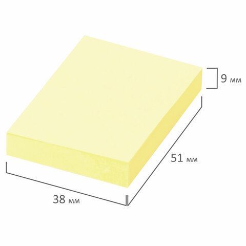 Блок самоклеящийся 38х51мм 100л ассорти пастель BRAUBERG 1/12