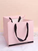 Пакет подарочный бумажный (24х26х26) розовый 1/12